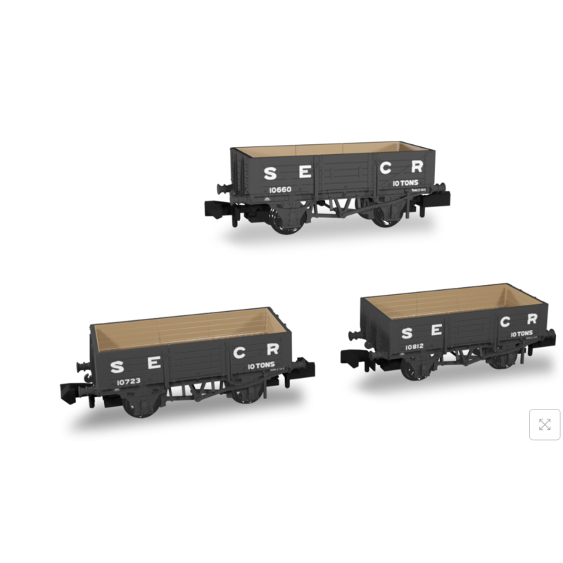SECR Wagons Pack of 3 – SECR Livery 5 Planks (Dia.1349)
