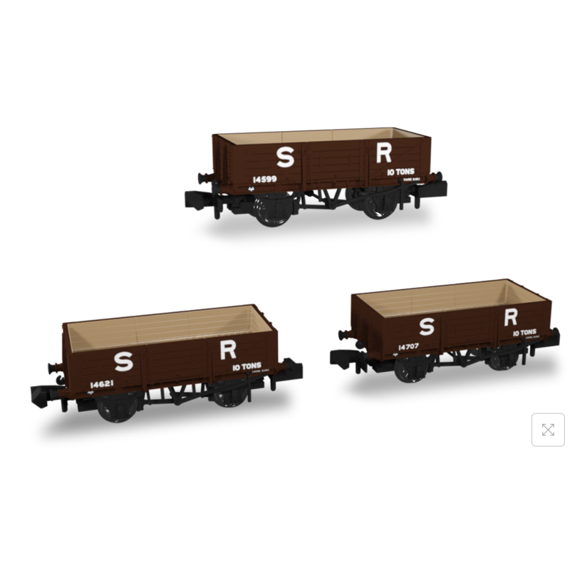 SECR Wagons Pack of 3– SR pre-36 Livery 5 Planks (Dia.1349)