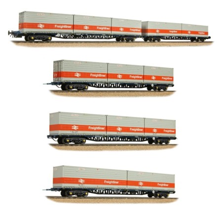 38-629 - BR FFA/FGA Flats 5-Wagon Bundle - BR Blue with Freightliner Containers