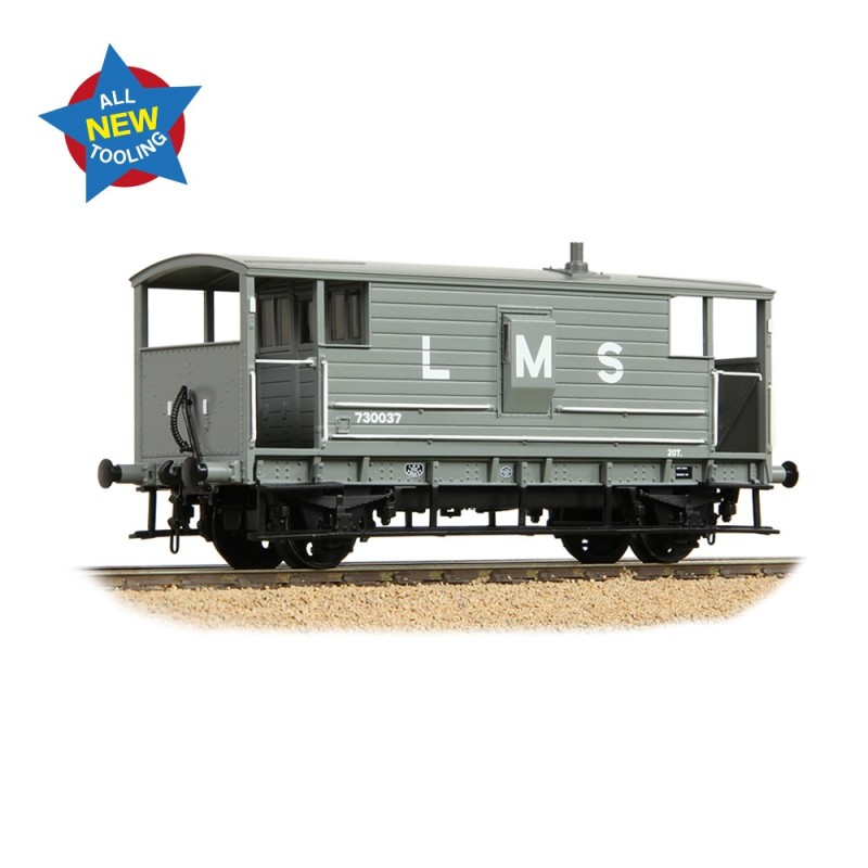 38-975 - LMS 20T Brake Van LMS Grey