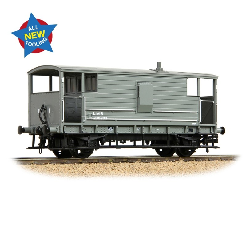 38-976 - LMS 20T Brake Van LMS Grey (Small Letters)