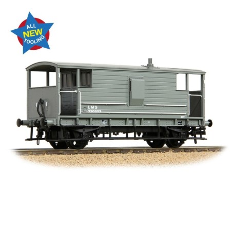 38-976 - LMS 20T Brake Van LMS Grey (Small Letters)