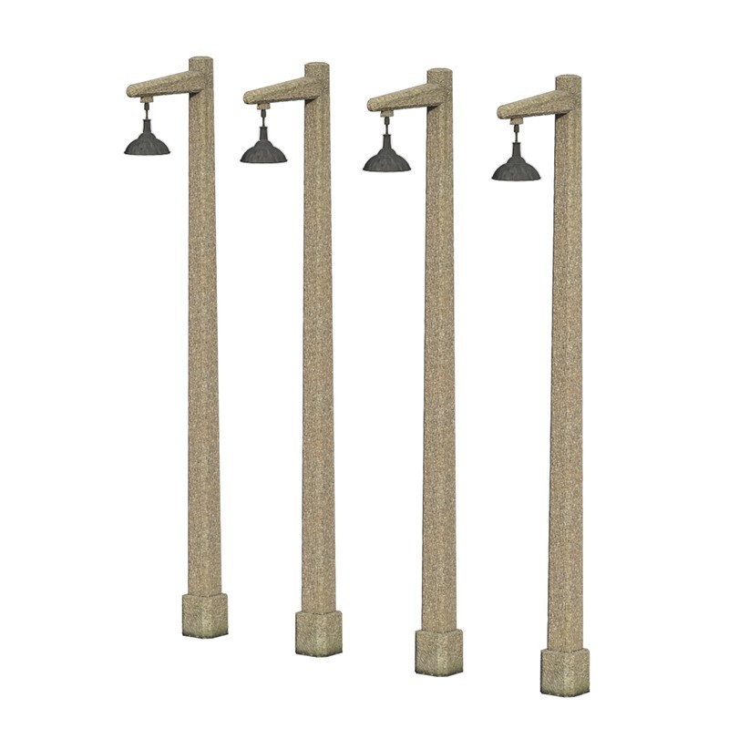 Concrete Single Arm Lamp Post x 4 Concrete Single Arm Lamp Post x 4