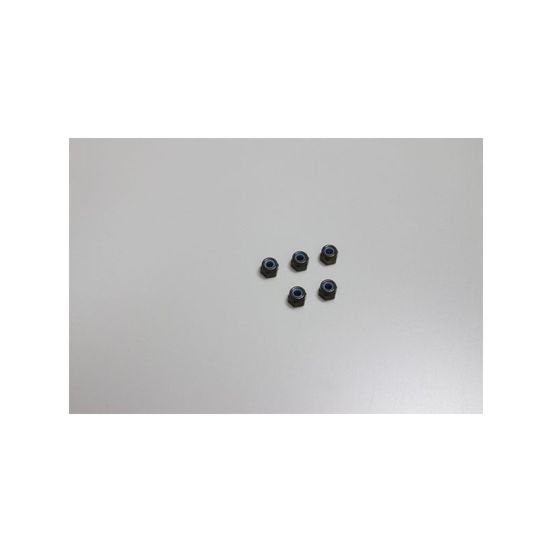 K.1-N3043N - Nylon Lock Nuts M3x4.3mm (5) Kyosho