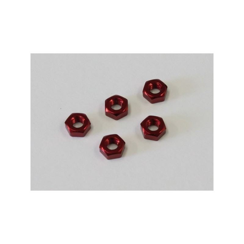 K.1-N3024A-R - Nuts Alu Red M3x2.4mm (5) Kyosho