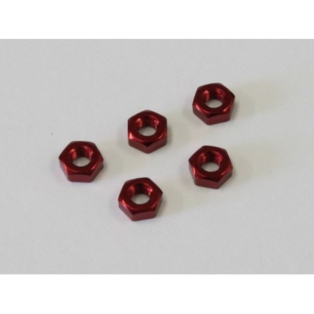 K.1-N3024A-R - Nuts Alu Red M3x2.4mm (5) Kyosho