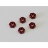 K.1-N3024A-R - Nuts Alu Red M3x2.4mm (5) Kyosho