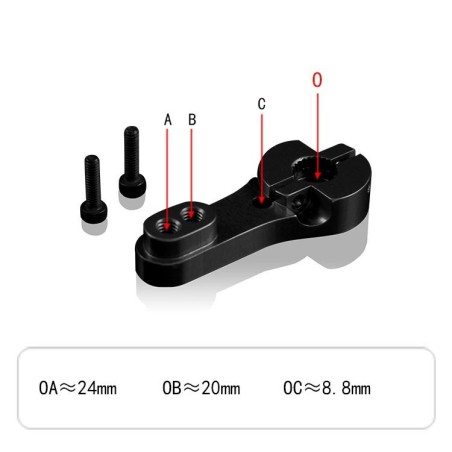 HD-METALARMD - Black Aluminium Super Strong Servo Horn 25t