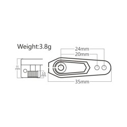 HD-AP2024 - Power HD Aluminum Servo Horn 20-24mm 25th