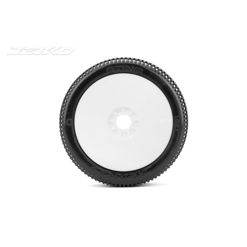 JK1001USRW - Jetko Sting Ultra Soft 1:8 Buggy Pre-glued White Revo Rims (2)