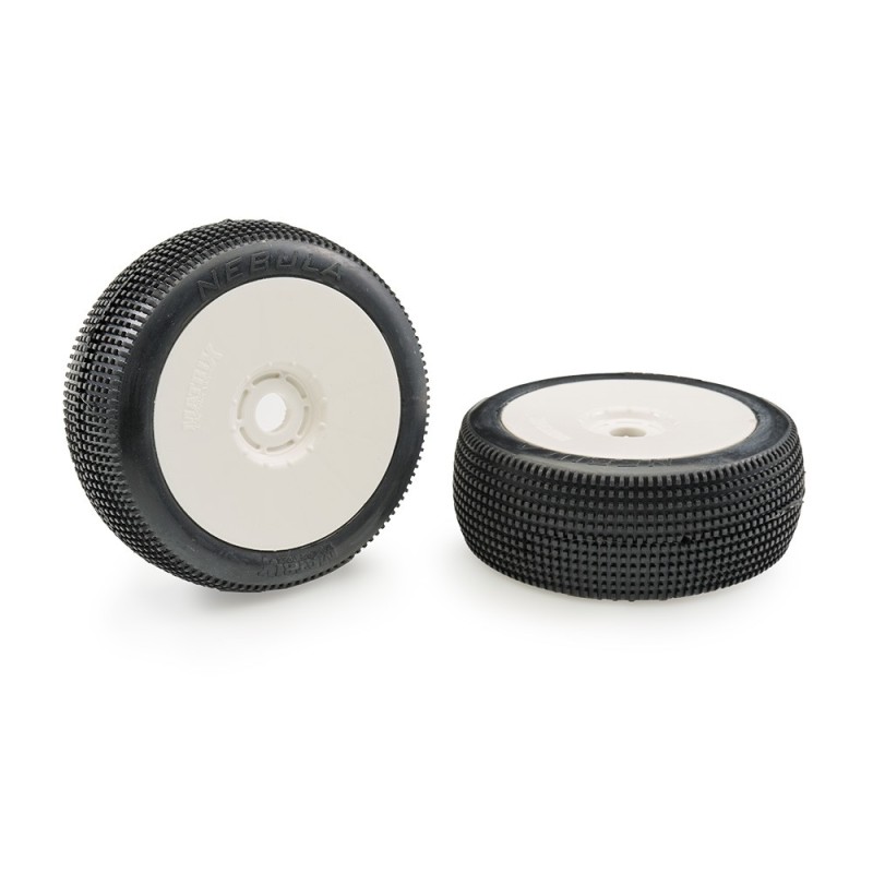 M.NEBUS-GL - Matrix Nebula Ultra Soft 1:8 Buggy Pre-glued White Wheels (2)