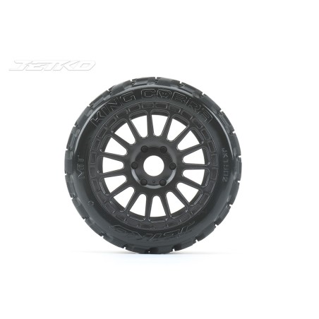 JK1502RB - Jetko EX King Cobra 1:8 Buggy Belted Tyre Black Wheels 17mm Hex (2)