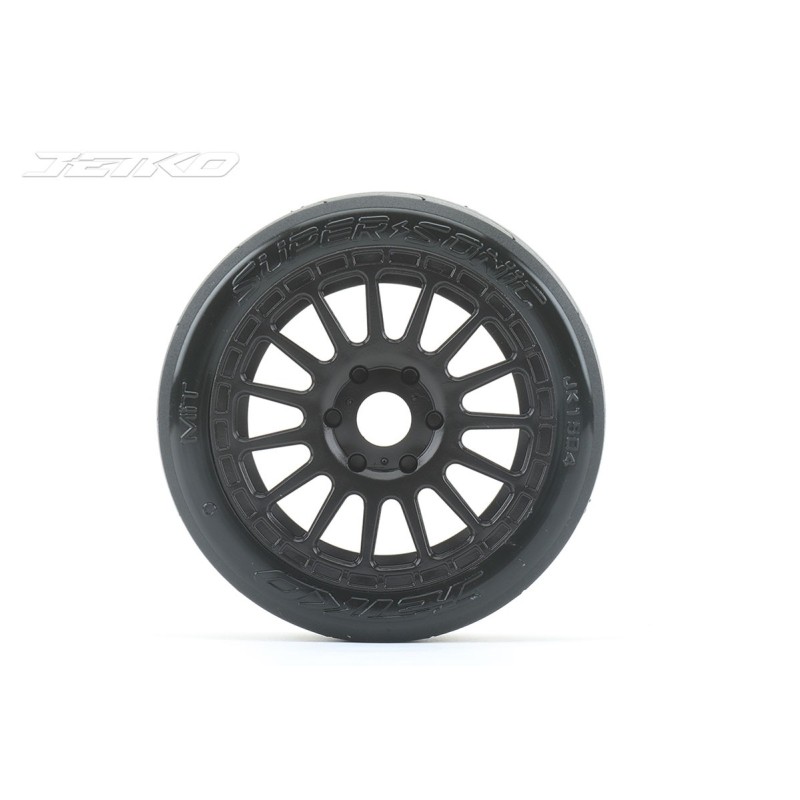 JK1504RB - Jetko EX Super Sonic 1:8 Buggy Belted Tyre Black Wheels 17mm Hex (2)