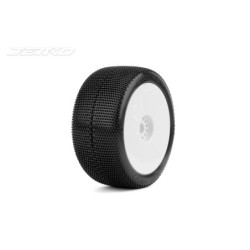 JK1203SG - Jetko Desirer Soft 1:8 Truggy Pre-glued on White Rims (2)