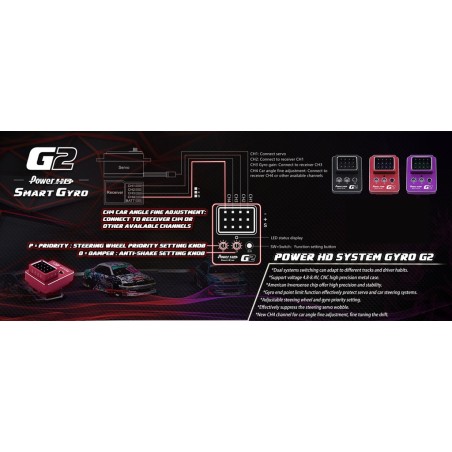 HD-G2R - Power HD Gyro G2 drift Dual System 4CH Red