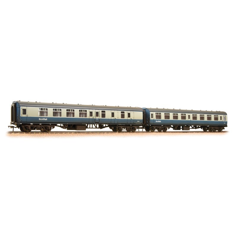 39-004 - Mk1 Coach Pack (1xSK & 1xBSK) BR blue & Grey with ScotRail Branding Weathered