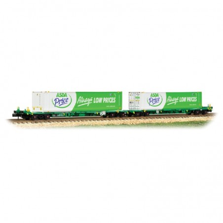 377-368 - Intermodal Bogie Wagons with 45ft Containers 'ASDA'