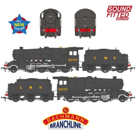 35-226SF - LMS 8F with Riveted Tender 8233 LMS Black SOUND FITTED
