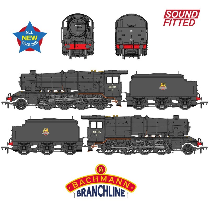 35-230 - LMS 8F with Welded Tender 48305 BR Black (Early Emblem)