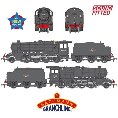 35-231SF - LMS 8F with Welded Tender 48703 BR Black (Late Crest) SOUND FITTED