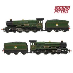 372-031ASF - GWR 4073 'Castle' 5015 'Kingswear Castle' BR Lined Green (Early Emblem) SOUND FITTED