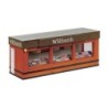 44-1021A - Newsagent Platform Kiosk - Orange & Brown