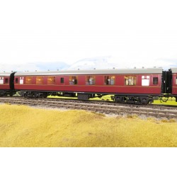 Maroon Coach Set A w CW Bogies - Darstaed 7mm Finescale O Gauge Mk1 Coaches Set A (4 Coaches) Maroon Livery with Commonwealth Bo