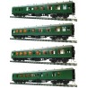 Green Southern MK1 Coach Set A - Darstaed 7mm Finescale O Gauge Mk1 Coaches Set A (4 Coaches) Southern Green