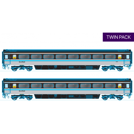 OR763TO005B - Oxford Rail MK3A TSO Scotrail Livery No12014 And 12030 Twin Pack